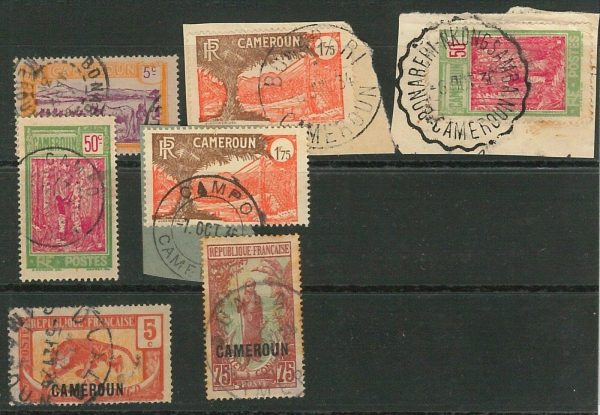 44769  - CAMEROON - POSTAL HISTORY: Small lot of used stamps with nice POSTMARKS