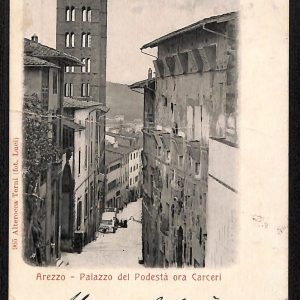 ae0071 - CARTOLINA  D'EPOCA - Arezzo  Città - Palazzo del Podestà  1904