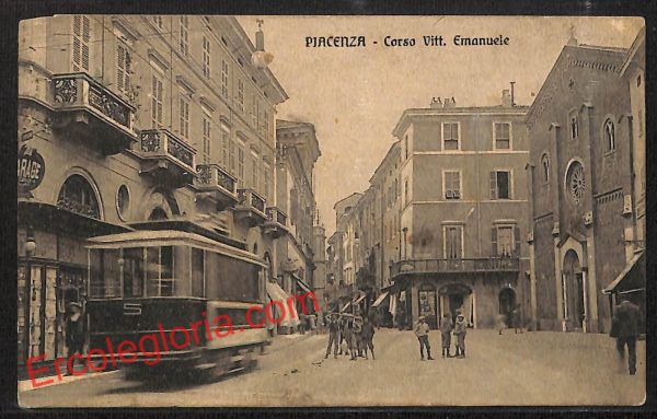 ah7545 - CARTOLINA D'EPOCA - Piacenza Città - Corso Vittorio Emanuele