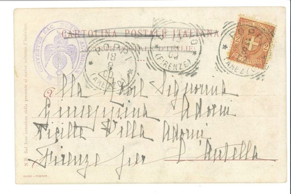 ae0263 - CARTOLINA  D'EPOCA - Arezzo Provincia - Casentino  1902 - immagine 2