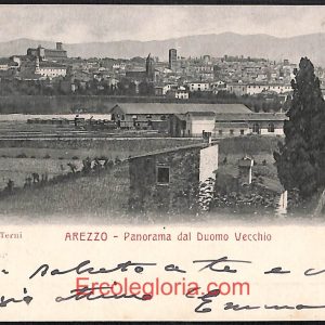ae0079 - CARTOLINA  D'EPOCA - Arezzo  Città - Panorama dal Duomo Vecchio