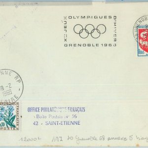 68017 - FRANCE - POSTAL HISTORY - GRENOBLE 1968 WINTER Olympic Games  POSTMARK
