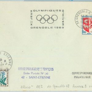 68016  - FRANCE - POSTAL HISTORY - GRENOBLE 1968 WINTER Olympic Games  POSTMARK