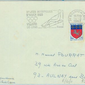 68014 - FRANCE - POSTAL HISTORY - GRENOBLE 1968 WINTER Olympic Games  POSTMARK
