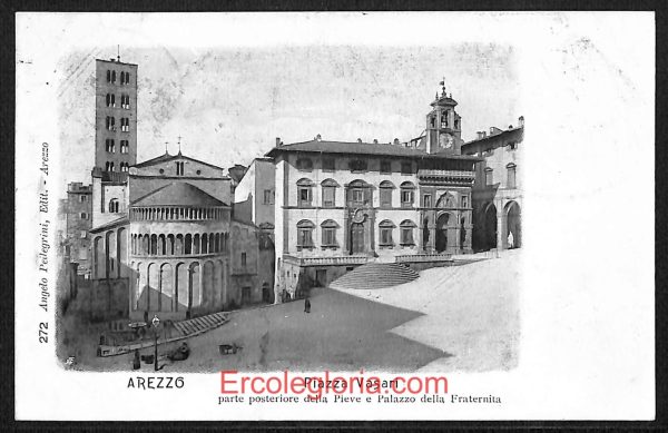 ae0081 - CARTOLINA  D'EPOCA - Arezzo  Città - Piazza Vasari  1910