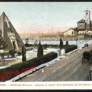 ah3904 - CARTOLINA D'EPOCA - Novara Città - Ossario ai caduti nella Battaglia