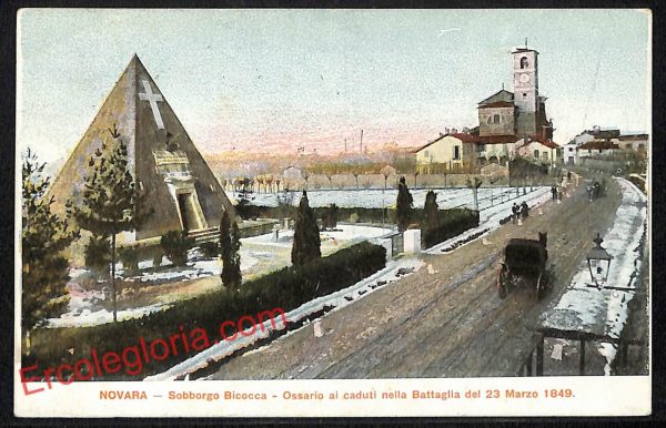 ah3904 - CARTOLINA D'EPOCA - Novara Città - Ossario ai caduti nella Battaglia
