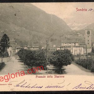 ai6754 - CARTOLINA D' EPOCA - Sondrio Città - Piazzale della Stazione