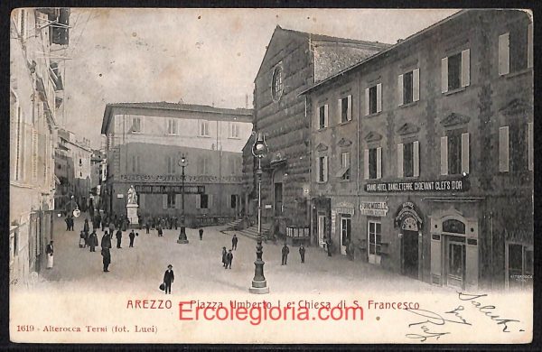 ae0088 - CARTOLINA  D'EPOCA - Arezzo  Città - Piazza Umberto I  1903
