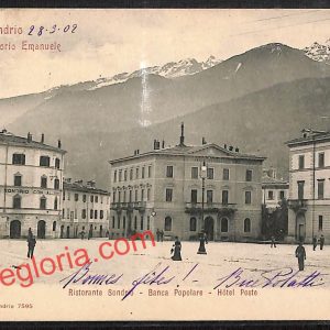 ai6763 - CARTOLINA D' EPOCA - Sondrio Città - Piazza Vittorio Emanuele