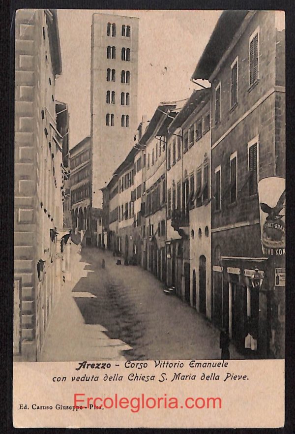 ae0091 - CARTOLINA  D'EPOCA - Arezzo  Città - Corso Vittorio Emanuele