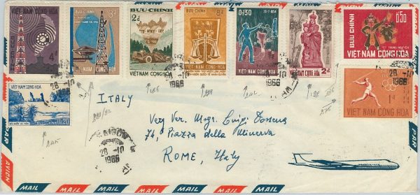 61310 - VIETNAM - POSTAL HISTORY - COVER to ITALY 1966 - OLYMPIC GAMES