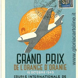 06950 -  FRANCE - VINTAGE POSTCARD -  AVIATION: GRAND PRIX ORANGE 1949