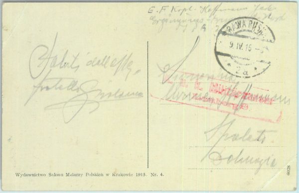 83932 - POLAND - POSTAL HISTORY - Military Mail CENSORED POSTCARD to ITALY  1916