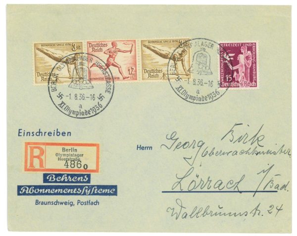 P3543 - OLYMPIC GAMES BERLIN 1936, MICHEL W108 + OTHER , SPECIAL CANCELLATION,