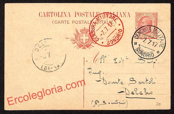 ai6789 - STORIA POSTALE - Sondrio Città