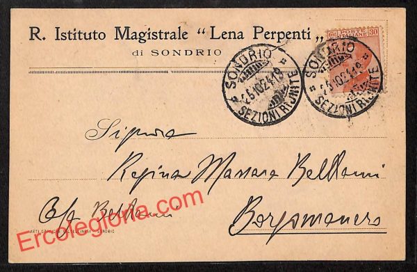 ai6790 - STORIA POSTALE - Sondrio Città - R. Istituto Magistrale 'Lena Perpenti'