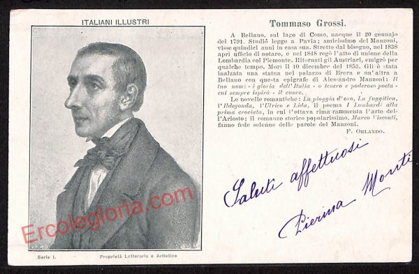 ae5097 - CARTOLINA D'EPOCA - Como Città - Tommaso Grossi