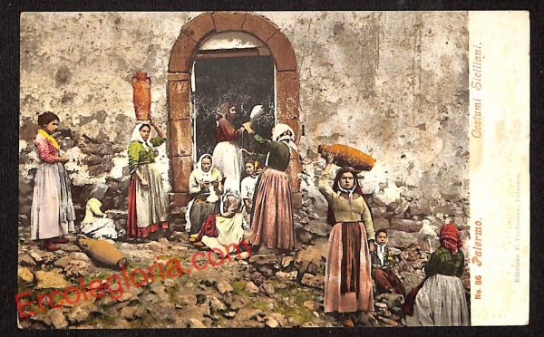 ah5255 - CARTOLINA D'EPOCA - Palermo Città - Costumi   Siciliani