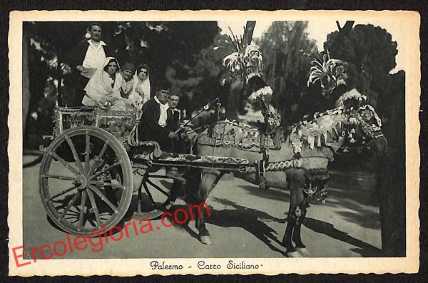 ah5262 - CARTOLINA D'EPOCA - Palermo Città - Carro Siciliano