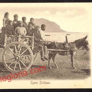 ah5265 - CARTOLINA D'EPOCA - Palermo Città - Carro  Siciliano