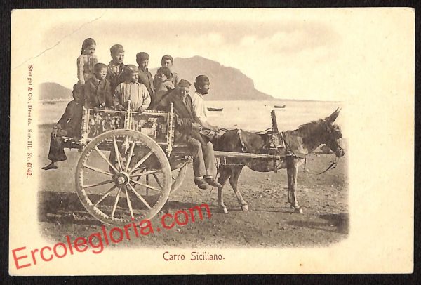 ah5265 - CARTOLINA D'EPOCA - Palermo Città - Carro  Siciliano