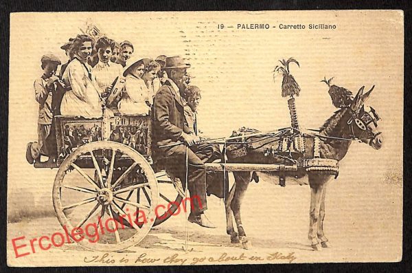 ah5268 - CARTOLINA D'EPOCA - Palermo Città - Carretto  Siciliano