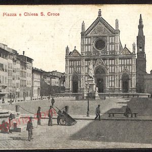 ae6811 - CARTOLINA D'EPOCA - Firenze Città - Piazza e Chiesa S. Croce  1921