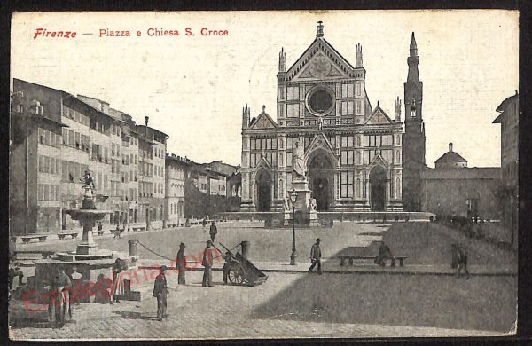 ae6811 - CARTOLINA D'EPOCA - Firenze Città - Piazza e Chiesa S. Croce  1921