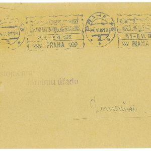 P3524 - CZECHOSLOVAKIA  4.5.25 OLYMPIC CONGRESS  ,  SCARCE MACHINE CANCELLATION