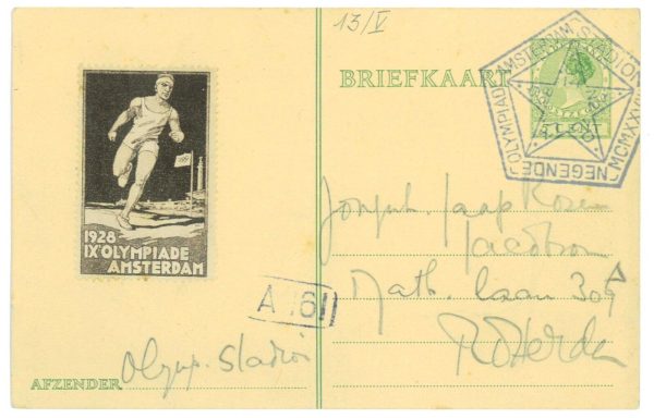 P3525 - NETHERLAND 1928 AMSTERDAM OLYMPIC GAMES, POSTAL CARD STATIONERY,