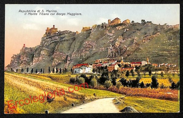 ai4855 - CARTOLINA D'EPOCA - San Marino - Il Monte Titano col Borgo Maggiore