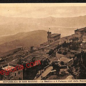 ai4859 - CARTOLINA D'EPOCA - San Marino - La Basilica e il Palazzo