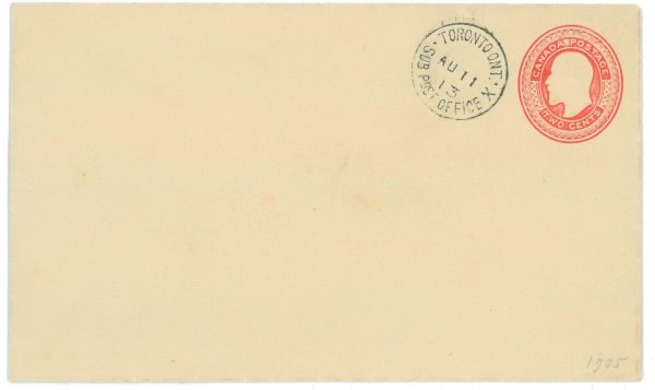 P3319 - CANADA, STATIONERY, 1905 WITH FAVOR CANCELLATION,
