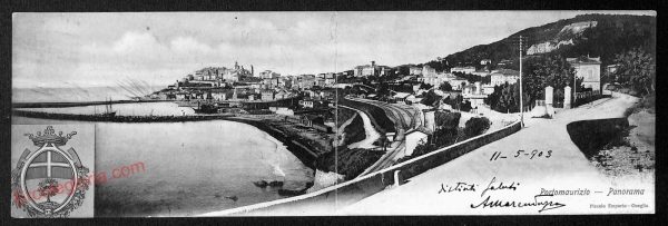 ag4510 - CARTOLINA D'EPOCA DOPPIA - Imperia Città - Porto Maurizio    1901