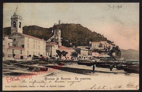 ag1323 - CARTOLINA D'EPOCA - Genova Provincia - Noli   1905
