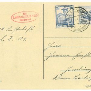 P3537 - WINTER OLYMPIC GAMES 1936  -  23.3.36,  TWIN FRANKING ON ZEPPELIN FLIGHT