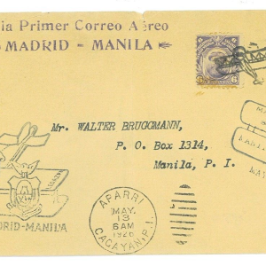 P3749 - AIRMAIL , SPAIN, MADRID MANILA , APARRI-MANILA LEG