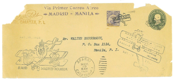 P3749 - AIRMAIL , SPAIN, MADRID MANILA , APARRI-MANILA LEG