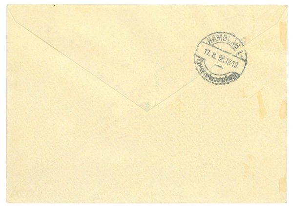 P3538 -OLYMPIC GAMES BERLIN 1936 BLOCK 6 A (0,19 MM)VERY RARE ON COVER REGISTRED - immagine 2