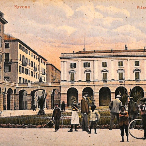 ab7091 -  CARTOLINA  D'EPOCA - Savona Città - Piazza Paleocapa