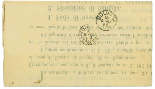 P3840 - ITALIA REGNO , MONTALBODDO (ANCONA) MANIFESTO SPEDITO NEL 1880 - immagine 2