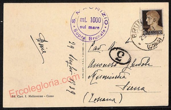 ae5291 - CARTOLINA D'EPOCA - Como Provincia - San Maurizio   1939 - immagine 2