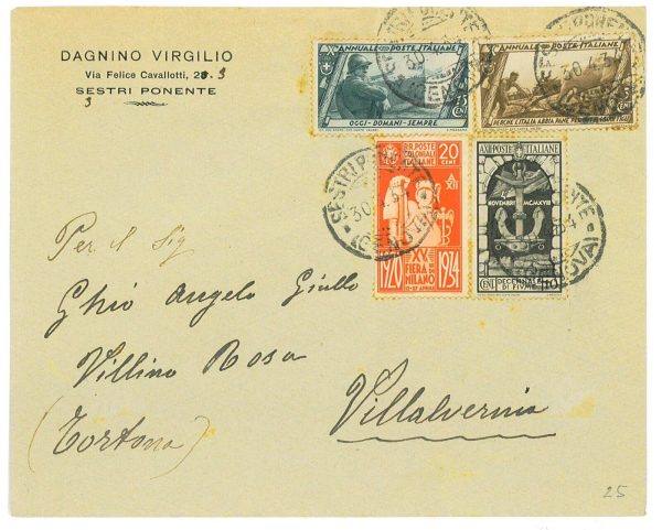 P3841 - ITALIA REGNO, COL. ITALIANE SASS. 42, USATO ASSIEME A FRANCOBOLLI REGNO