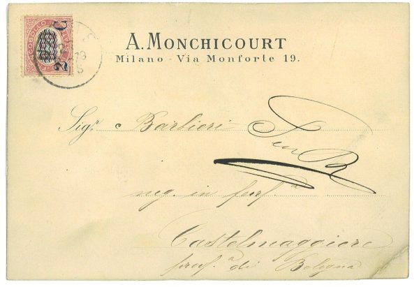 P3843 - ITALIA REGNO , MILANO CARTOLINA POSTALE 1879,