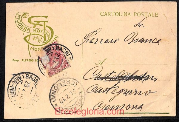 ad7012 - CARTOLINA D'EPOCA - Pisa Provincia - Montecatini  1918