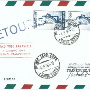 70958 - ITALY - Postal History - FIRST FLIGHT:  Milano / Frankfurt  Pell  441 EA