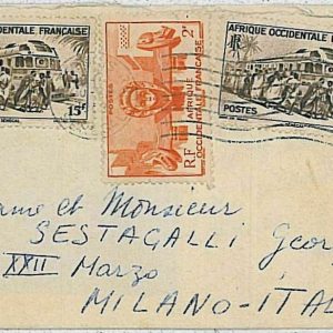 24203 - SENEGAL  AOF - POSTAL HISTORY - COVER to ITALY   1953 Trains