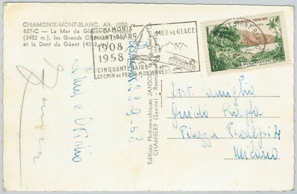 45903  - FRANCE - POSTAL HISTORY - SPECIAL POSTMARK on POSTCARD 1958  Trains