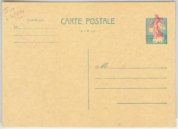 46331 - FRANCE - POSTAL HISTORY - POSTAL STATIONERY CARD - PRINTING ERROR!!